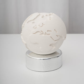 Mappamondo Bianco Argentato Meridien