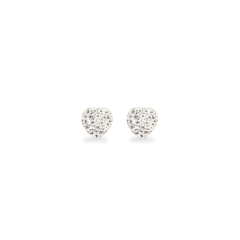 Orecchini a contorno in oro bianco 18k con diamanti e smeraldi al centro
