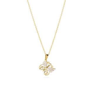 Collana Fabiani in argento con pendente in oro giallo 18Kt e crystal white - Fabiani Gioiellerie