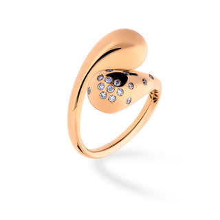 Anello Bubble in oro rosa 18Kt con diamanti