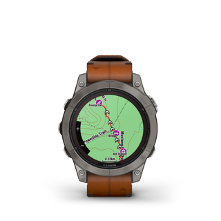 GARMIN fēnix® 7 Pro – Sapphire Solar Edition - Titanium con cinturino in pelle Chestnut