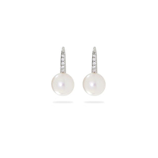 Orecchini Fabiani in oro bianco 18Kt con perle e zirconi - Fabiani Gioiellerie