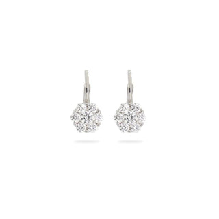 Orecchini Fabiani pendenti in oro bianco 18Kt con pav� di zirconi - Fabiani Gioiellerie