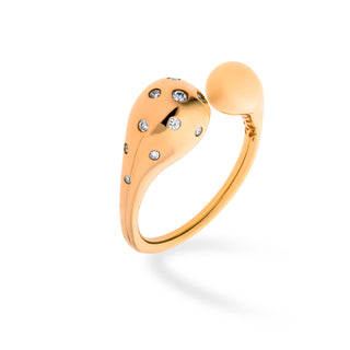 Anello Fabiani goccia in oro rosa 18Kt con diamanti