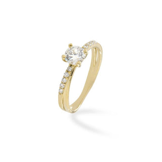 Anello Fabiani solitario con zirconi taglio brillante - Fabiani Gioiellerie