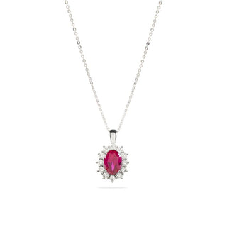 Collana Fabiani margherita in oro bianco con pietra e zirconi - Fabiani Gioiellerie
