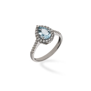 Anello Fabiani con acquamarina 0,80Ct e diamanti 0,28Ct