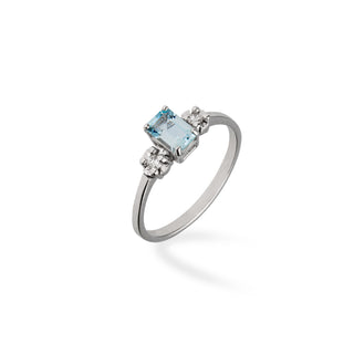 Anello Fabiani con Acquamarina 0,60Ct e diamanti 0,08Ct - Fabiani Gioiellerie