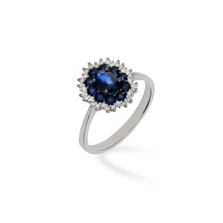 Anello Fabiani margherita con zaffiri e diamanti