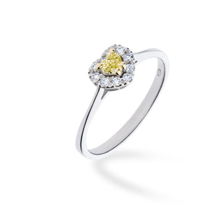 Anello Fabiani a cuore con diamanti e diamante Fancy