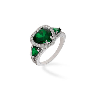 Anello Fabiani cuore con smeraldo 0,40Ct e diamanti 0,22Ct - Fabiani Gioiellerie