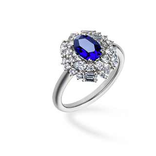 Anello Fabiani margherita con zaffiro e diamanti