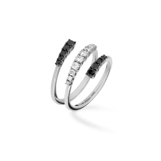 Anello Fabiani contrari� in oro bianco con diamanti - Fabiani Gioiellerie