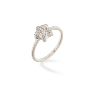 Anello Bubble a stella in oro bianco 18Kt con diamanti