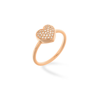 Anello Bubble a cuore in oro rosa 18Kt con diamanti