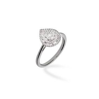 Anello Fabiani Goccia Pavé in Oro Bianco con Diamanti 0,21 ct