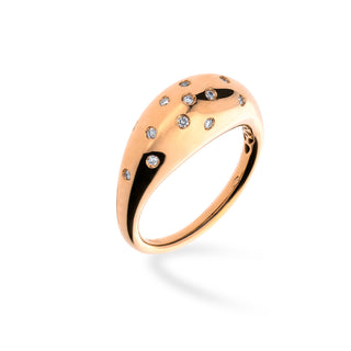Anello Bubble in oro rosa 18Kt con diamanti