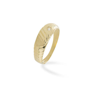 Anello Fabiani chevalier con zircone taglio brillante - Fabiani Gioiellerie