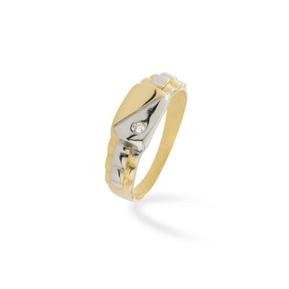 Anello Fabiani chevalier con zircone taglio brillante - Fabiani Gioiellerie