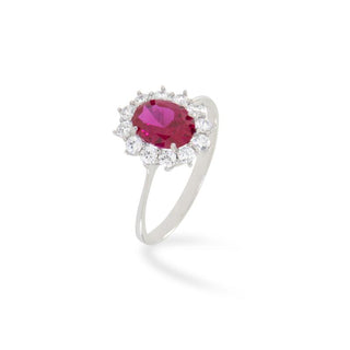 Anello Fabiani Margherita con pietra rossa - Fabiani Gioiellerie