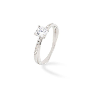 Anello Fabiani solitario con zirconi taglio brillante - Fabiani Gioiellerie