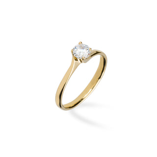 Anello Fabiani solitario in oro giallo 9Kt con zircone - Fabiani Gioiellerie