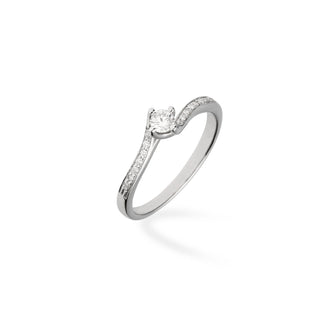 Anello Fabiani solitario con diamanti 0,15Ct - Fabiani Gioiellerie