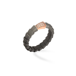 Anello T gioielli in titanio con diamanti 0,10Ct