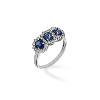 Anello Fabiani trilogy con zaffiri e diamanti taglio brillante - Fabiani Gioiellerie