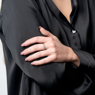 Anello Fabiani trilogy in oro bianco con zirconi - Fabiani Gioiellerie