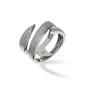 Anello Fabiani a fascia in argento 925 con zirconi