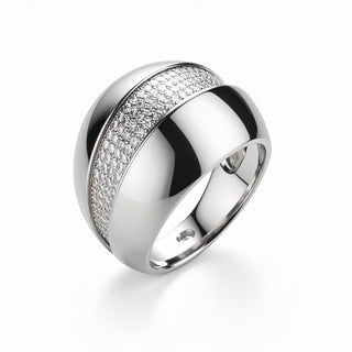 Anello Fabiani a fascia in argento 925 con Zirconi