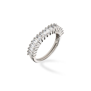Anello Fabiani a fascia in argento 925 con Zirconi