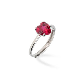 Anello Fabiani in argento 925 con zircone rosso - Fabiani Gioiellerie