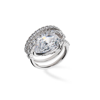 Anello Fabiani contrariè in argento con zirconi