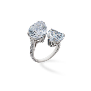 Anello Fabiani contrariè in argento con zirconi