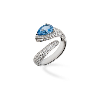 Anello Fabiani contrariè in argento con zirconi