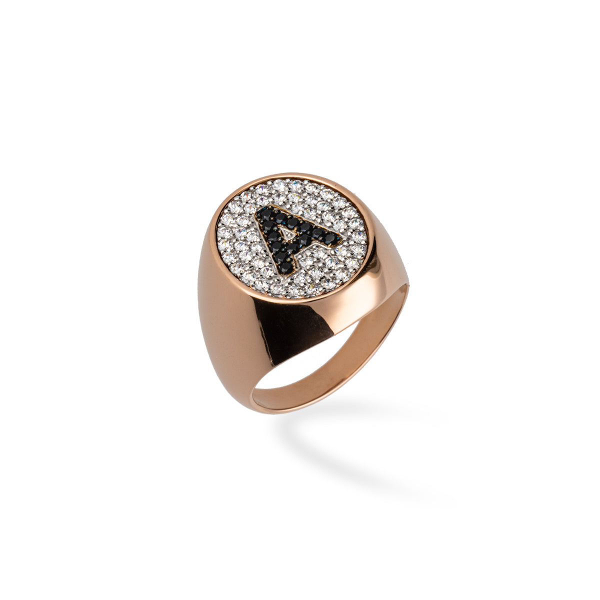Anello Oro Rosa 585 Donna - Design Coreano Con Smalto Bianco E Foglia