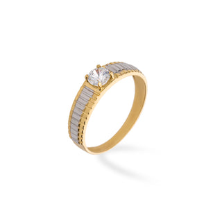 Anello Fabiani solitario in oro giallo e in oro bianco - Fabiani Gioiellerie