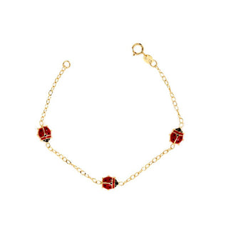Bracciale Fabiani Bambino con coccinelle smaltate in oro 9Kt - Fabiani Gioiellerie