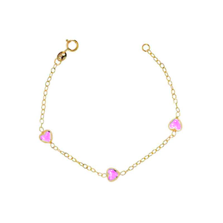 Bracciale Fabiani Bambino con cuori smaltati in oro 9Kt - Fabiani Gioiellerie