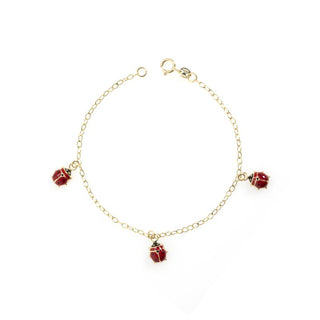 Bracciale Fabiani Bambino con coccinelle smaltate in oro 18kt - Fabiani Gioiellerie