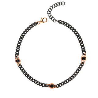 Bracciale T gioielli in titanio con diamanti neri 0,18Ct
