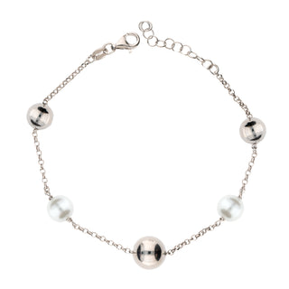 Bracciale Fabiani in argento 925 con perle e sfere