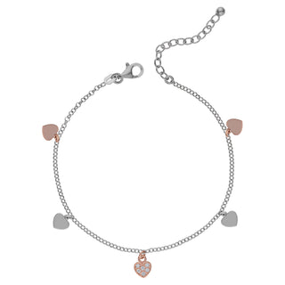 Bracciale Fabiani con pendenti cuore in argento 925 - Fabiani Gioiellerie