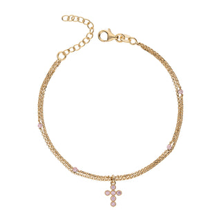 Bracciale Fabiani rosario in argento 925 dorato e zirconi
