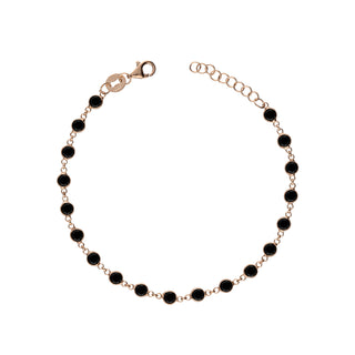 Bracciale Fabiani in argento 925 rosato con zirconi neri - Fabiani Gioiellerie