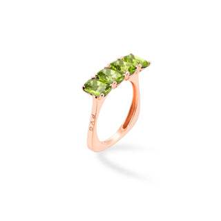 Anello Ponte Vecchio in oro rosa 18Kt con peridot - Fabiani Gioiellerie