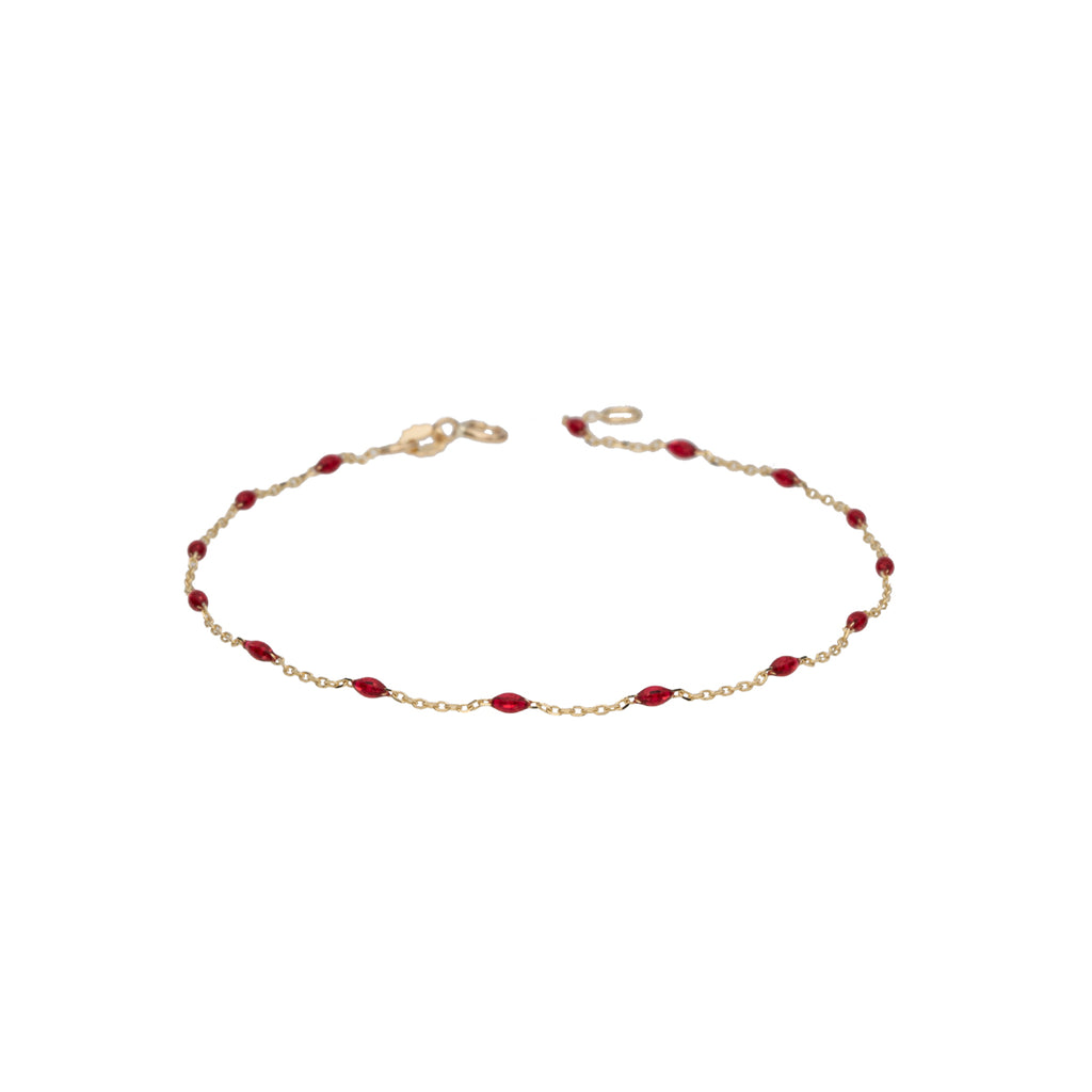Cavigliera Oro Giallo 9kt Su Argento 925 - Cuori Belcher 10" Regolabile
