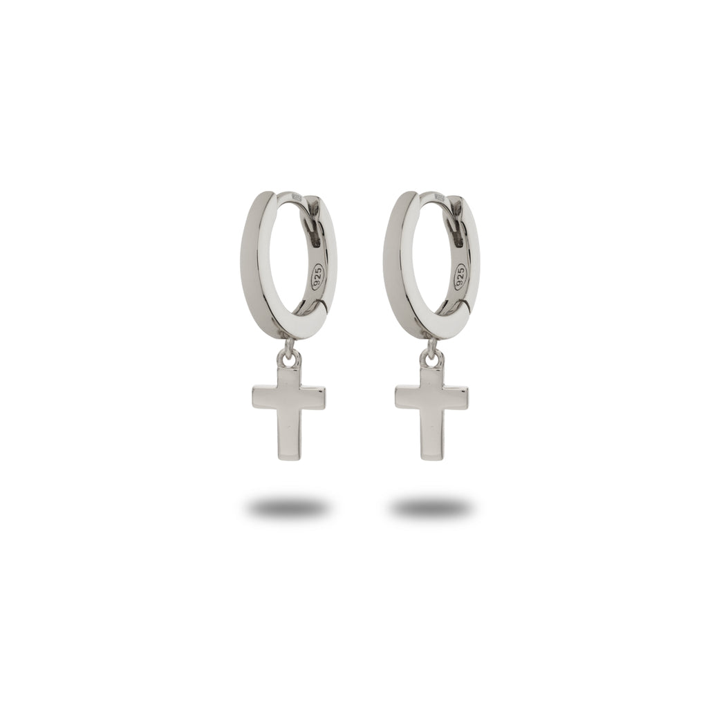 Orecchini A Clip Argento 925 Con Croce - Unisex, Design Celtico - Foto 9
